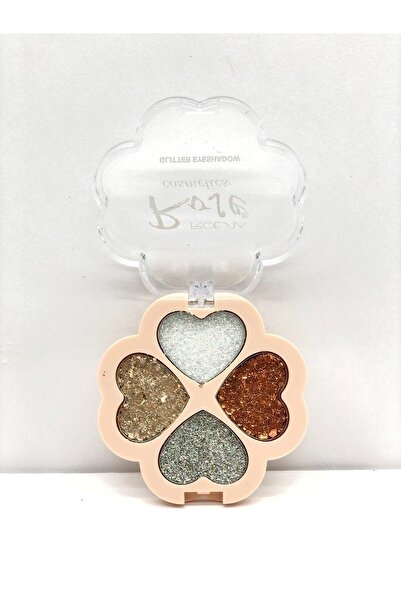 Roesıa Rose Cosmetics Rose 4'lü Kalpli Glitter - Glıtter Eyeshadow No:1