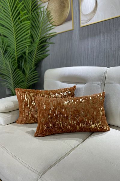 Paris Life Plush Rabbit Rabbit Cushion Cover - Rectangular Cinnamon (1 Piece)