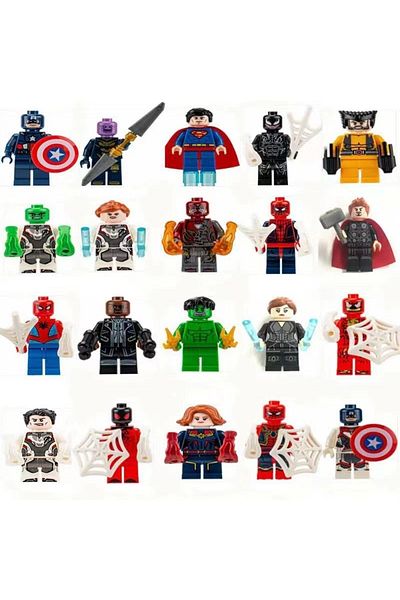 marimari مجموعة Marvel المكونة من 20 قطعة متوافقة مع Lego بنفس الطراز البصري
