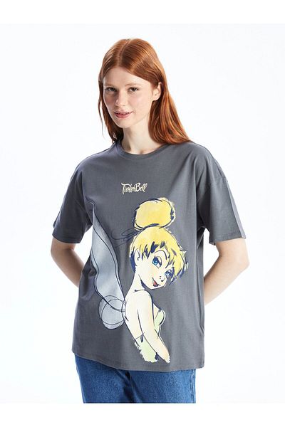 LC Waikiki Crew Neck Tinker Bell Printed Short Sleeve Women's T-Shirt