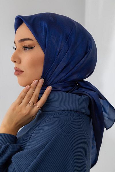 Silk Home Γυαλιστερό Κασκόλ - 75002-18 - Navy Blue