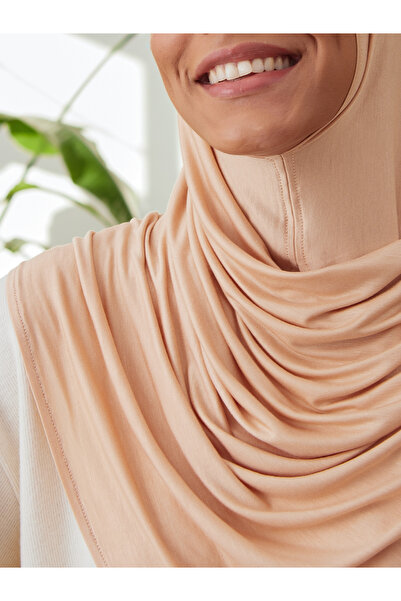 Femple Modest Premier Jersey Shawl - Beach Beige, Adult Size, Chin Stitching, Instant Hijab