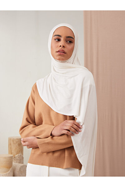 Femple Modest Σάλι Ivory Premium Jersey - Ενήλικες, Ραμμένο στο πηγούνι, Στιγμιαίο Hijab
