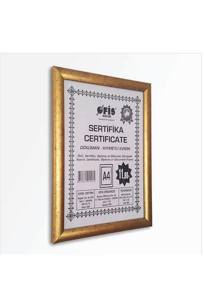 CAM Gold Color A4 Frame PVC Horizontal Vertical Suitable for Wall Hanging
