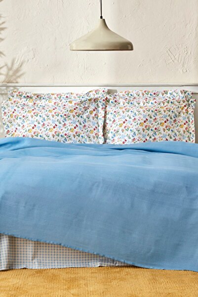 Karaca Home Noya %100 Pamuk Tek Kişilik Pike Takımı Mavi