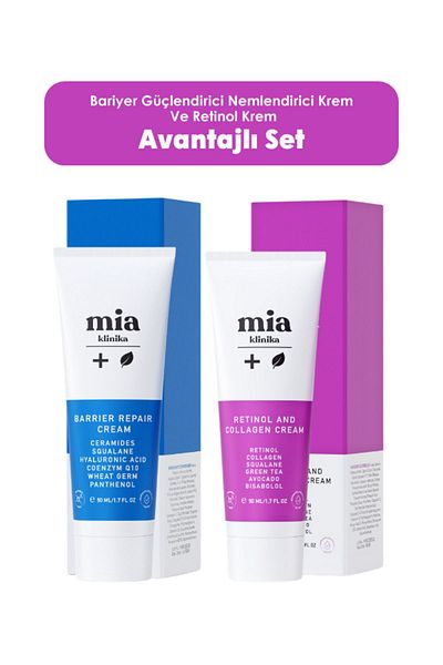 mia klinika Skin Renewing Retinol and Barrier Strengthening Moisturizing Cream Set of Two