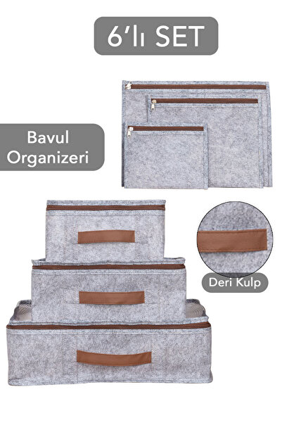 Meleni Home Organizator de valiză multifuncțional din pâslă, 6 bucăți, cu pla...