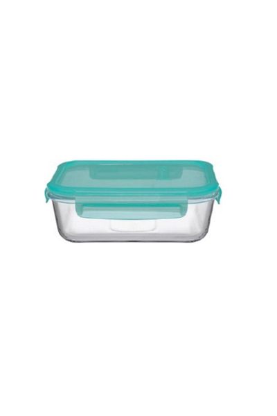 Paşabahçe 530176 Lockie Green Glass Storage Container - 1 Piece