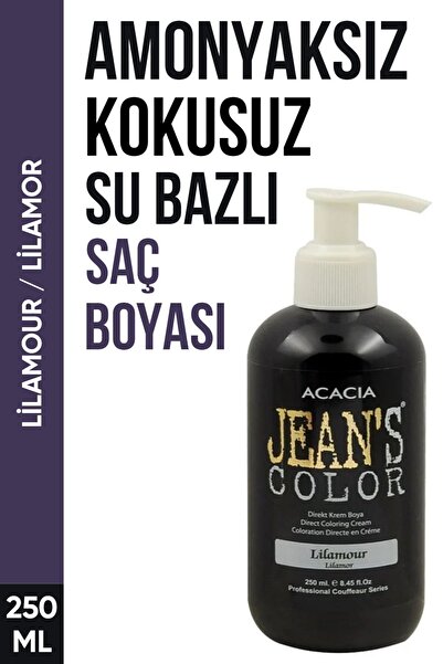 jeans color Amonyaksız Lilamor Renkli Saç Boyası 250 Ml Kokusuz Su Bazlı Lila...