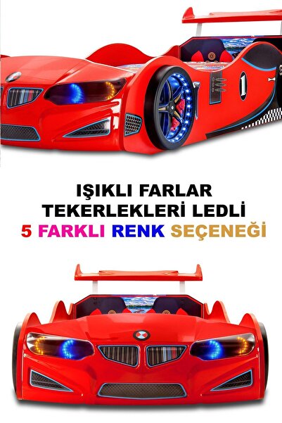 inegoldeneve GT2 - BMW - Arabalı Yatak  - Tekerlekleri Ledli.