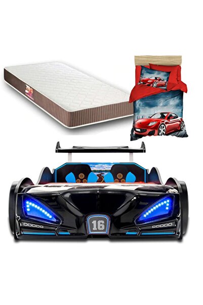 inegoldeneve BUGATTI - Full - Arabalı Yatak Araba Karyola - Ortapedik Yatak +...