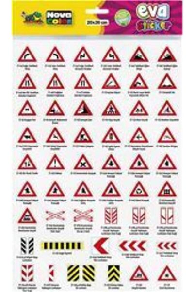Nova Color Adhesive Eva Sticker Nc-455 Traffic Warning Signs-1