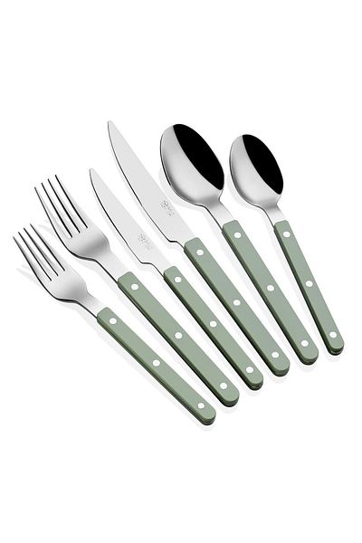 The Mia Comida Fork Spoon Knife Set Green 36 Pieces