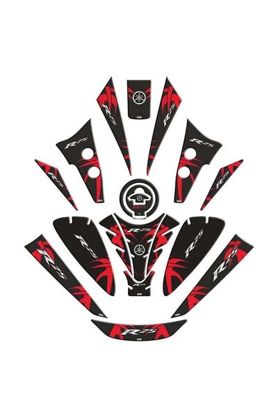 Gogo Yamaha R25 2019 - 2022 Uyumlu Tank Pad Set 006