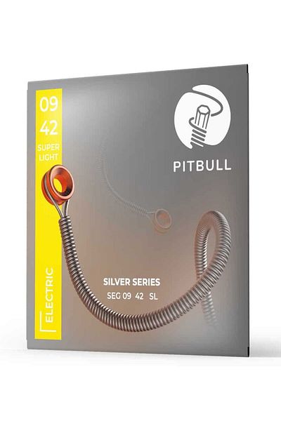 PİTBULL Silver Series - 3-Piece Electric Guitar String Set (WIRE WRAPER 4 PENA HAT) Seg 09-42 SL 3P SSC