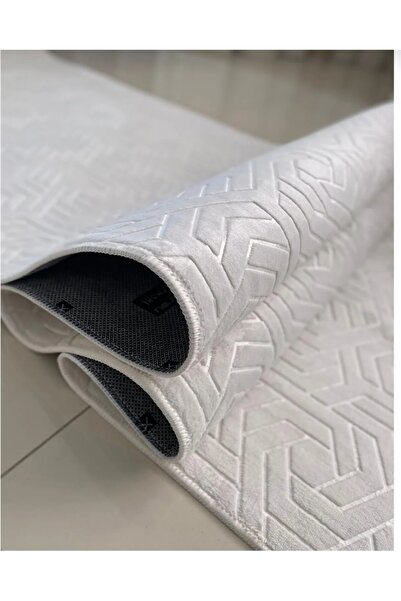 AKSU Krem Dinarsu Armoni Modern Kaymaz Taban Yolluk Ve Halı Yıkanabilir