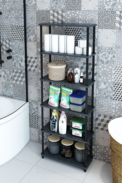 Modalanka 6 Raflı Dikdörtgen Banyo Dolabı Banyo Rafı Havluluk Banyoluk, Kolay...
