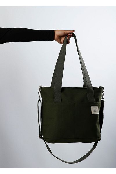 VAGO COLLECTION College Model Canvas Bag - Φερμουάρ