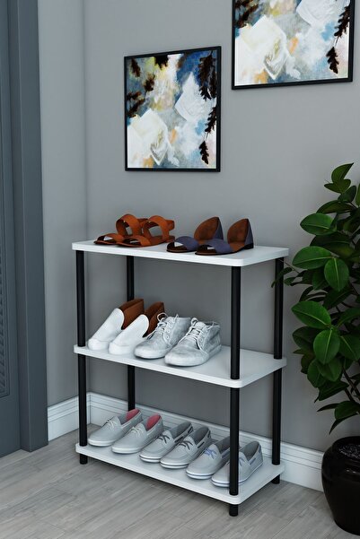 Modalanka 3 Raflı Bölmeli Çevir Tak Ayakkabılık Portmanto Ayakkabı Rafı Şık D...