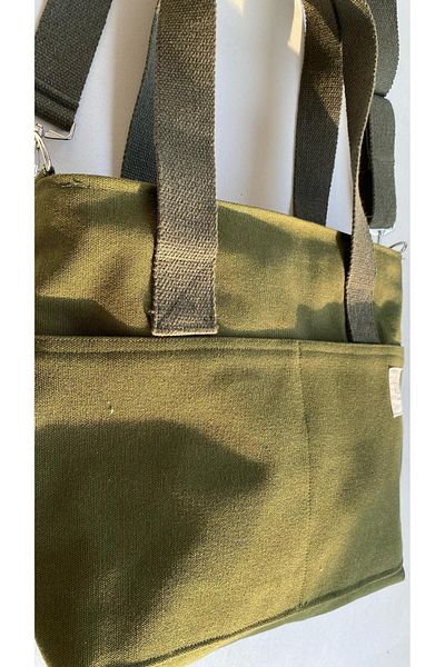 VAGO COLLECTION Khaki College Canvas Bag