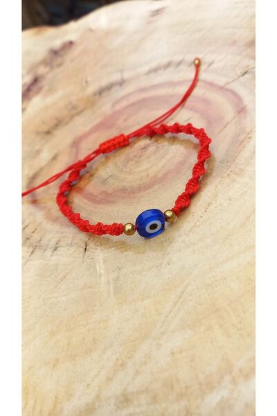 Atolye Ferda سوار منسوج من مكرامية مع خرز عين الشر