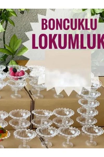 EvineAL 6 Pieces Beaded Turkish Delight Bowl Treats Presentation Sugar Bowl Snack Bowl Footed Acrylic Beaded Breakfast Bowl