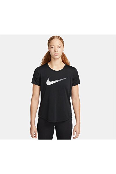 Nike Dri-FIT One Kısa Kollu Kadın Koşu Tişört, Kadın Siyah T-Shirt