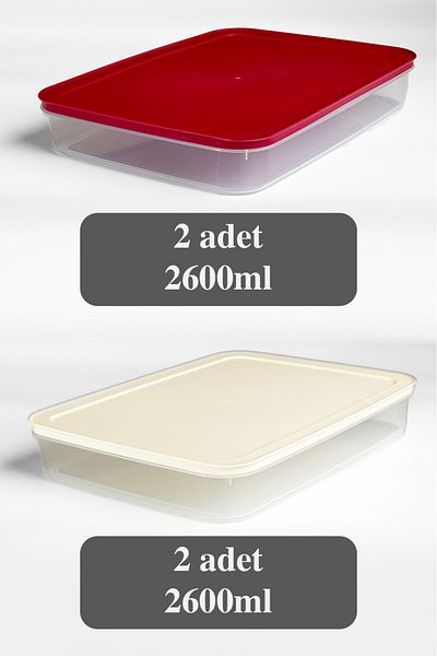 Mutfak Köşesi 4-Piece Mix Refrigerator Organizer - 2600 ml Storage Container for Microwave, Freezer and Freezer