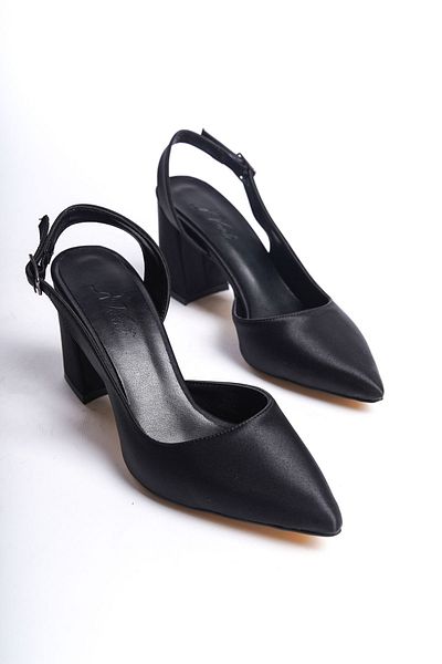 MARSEDO Pantofi de rochie de seară de zi cu zi cu toc stiletto, cu bandă, cu spate deschis, cu vârf ascuțit, Olsen