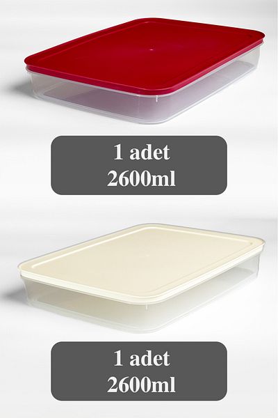 Mutfak Köşesi 2-Piece Mix Refrigerator Organizer - 2600 ml Storage Container for Microwave, Freezer and Freezer