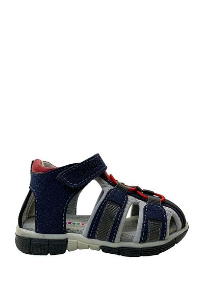 Toddler 7036 Model Orthopedic Baby Boy Leather Sandals - Navy Blue/Red