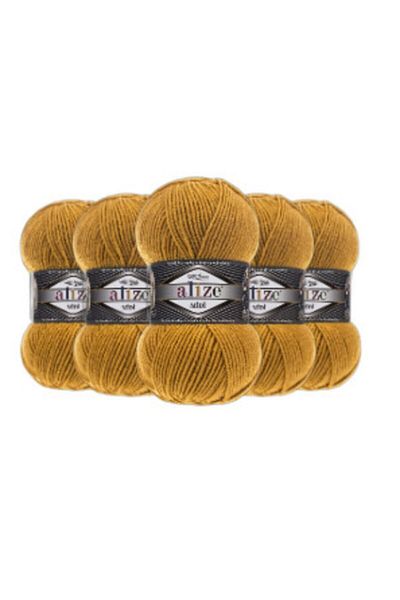 Alize 5 Pieces Superlana Midi Saffron 02 Hand Knitting Thread Vest Cardigan Thread Scarf Beanie Sweater Thread