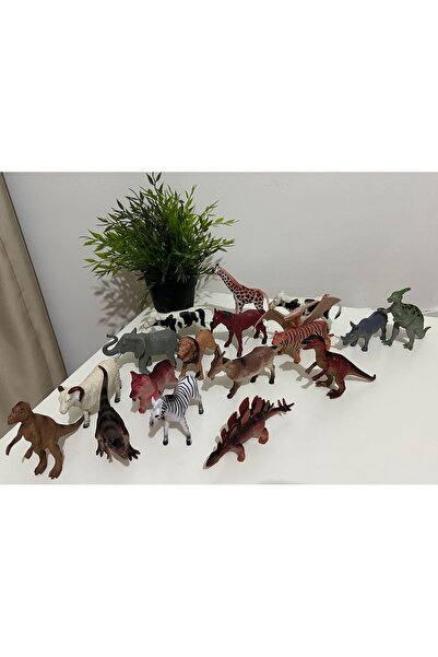 RAMO'S STORE HAYVAN SETİ 18 ADET VAHŞİ ÇİFTLİK VE DİNAZOR SET