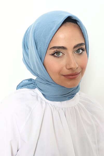 Mizge Scarf Pamuk Aerobin Eşarp Mavi