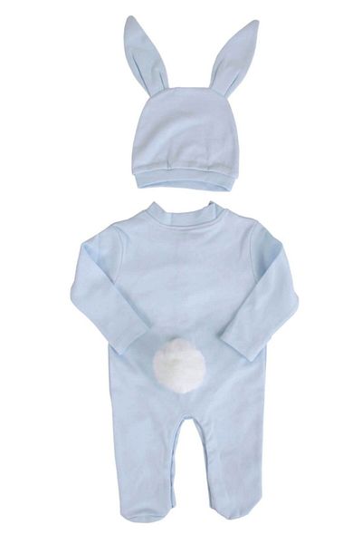 Mini Ropa Baby Boy Rabbit Model Blue Costume Jumpsuit - Baby Birth Gift