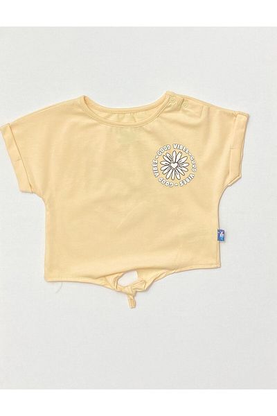 Butik Printed Ribbed Below the Knee for Baby Girl - Short Sleeve Tights and Double Set