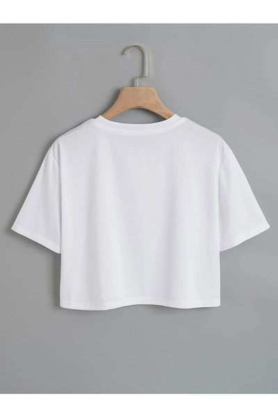 Mad&Calf Γυναικείο μπλουζάκι Plain Crew Neck Oversize Crop