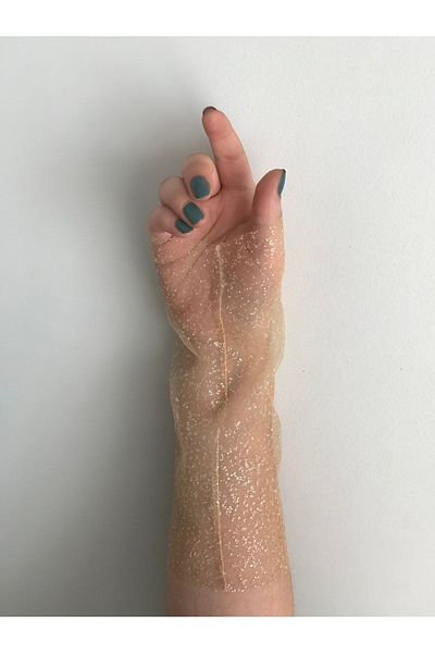VENÜS MODA by Pınar Gold Glitter Tulle Gloves Fingerless Wedding Bridal Gloves Wedding Gloves Engagement Gloves