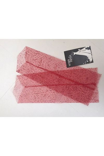 VENÜS MODA by Pınar Red Glittery Tulle Gloves Fingerless Henna Gloves Engagement Gloves Party Gloves