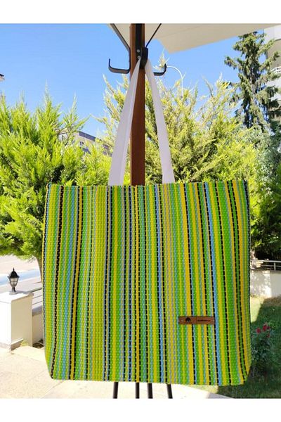 CRAFT HOME Large Cut Colorful Beach Bag
