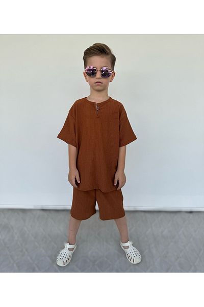 barin kids طقم تي شيرت صيفي للأطفال