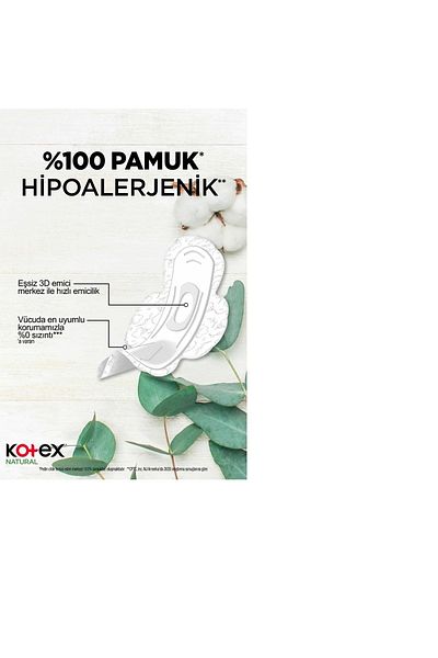 Kotex Natural Sanitary Pads - 16 Pieces Long, 4 Pieces
