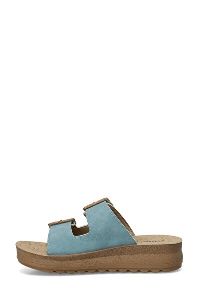 Polaris 405232.Z4FX Mavi Kadın Dolgu Topuk Terlik