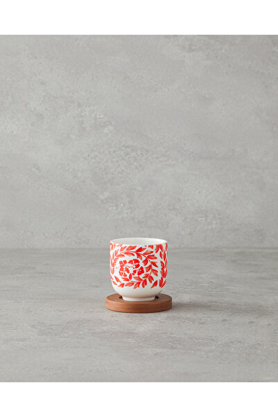 English Home Carnival Floral Seramik Ahşap Standlı Kupa Somon