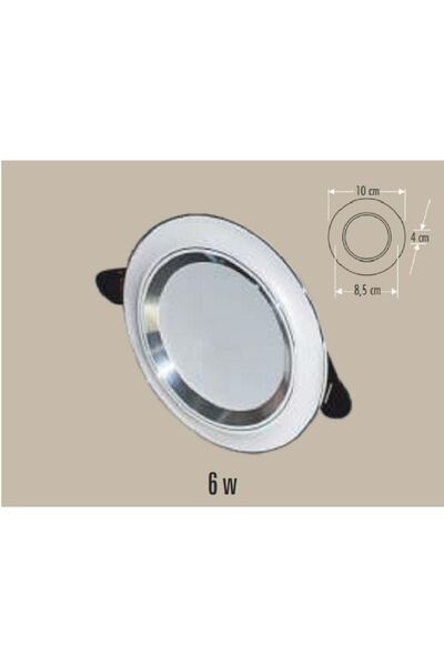 Cata Ct-5257 6w/6400k Zebra Led Armatür (BEYAZ-KROM) (BEYAZ-5ADET)