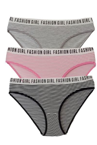 Tutku Fashion Girl 3 τμχ Γυναικεία ριγέ εσώρουχα