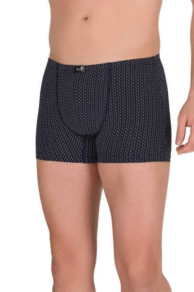 Berrak Black Modal Patterned Lycra Men's Boxer