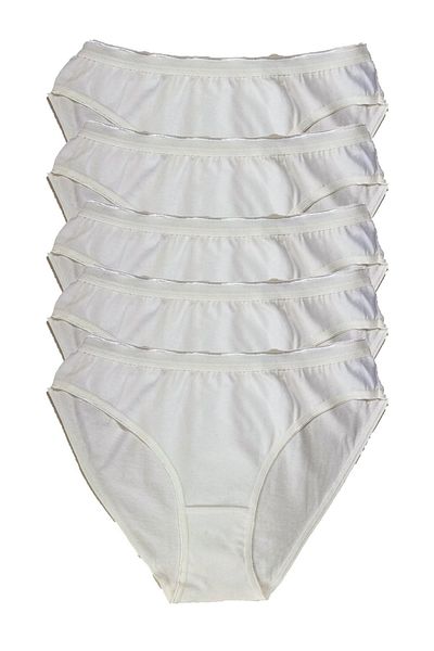 Tutku Women's Ecru Combed Bikini Panties 5-pack