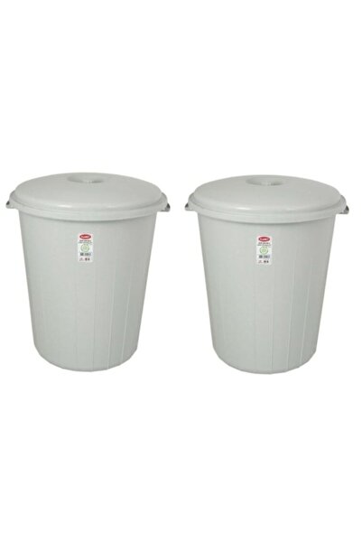 Asil Konsept 2 Adet 90 L Kapaklı Yuvarlak Plastik Büyük Boy Çöp Kovası