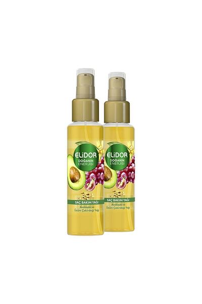 Elidor 80 ml x 2 Thick and Curly Hair Care Oil for Avocado and Grape Seeds